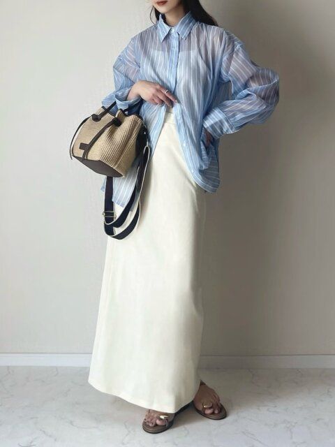 ストライプシャツコーデ5