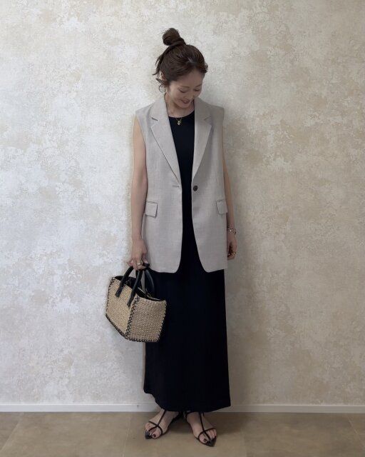 着回しコーデ②カップ付きワンピで楽ちんお出掛けコーデ