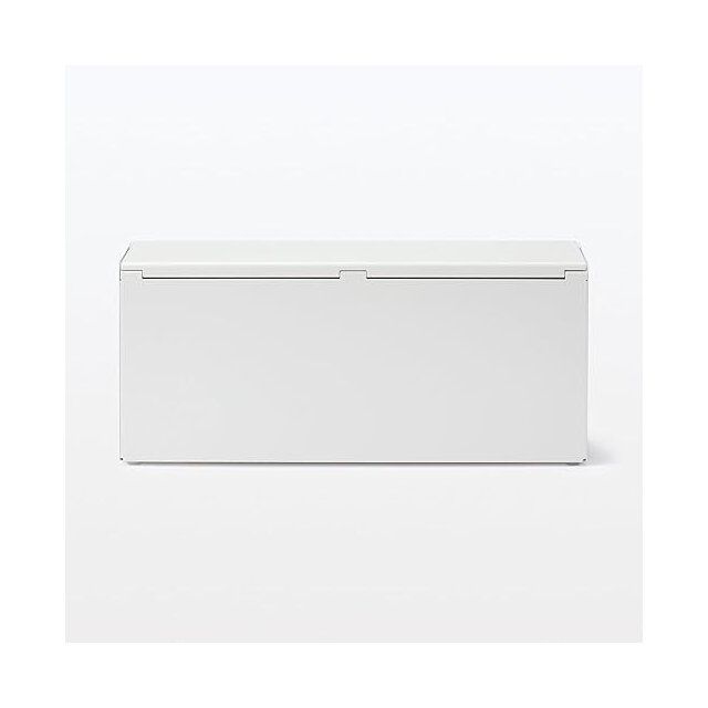 無印良品のスチールタップ収納箱フラップ式・ホワイトグレーのビジュアル