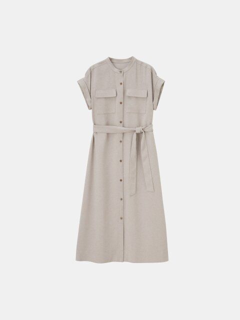 PLSTのダブルポケットシャツワンピース