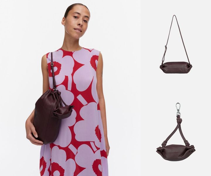 画像: ＜上＞Karla バッグ ダークブラウン ¥53,900、＜下＞Karla ポケットポーチ ダークブラウン ¥15,400 出典：マリメッコ