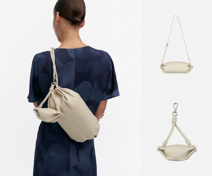 画像: ＜上＞Karla バッグ ライトベージュ ¥53,900、＜下＞Karla ポケットポーチ ライトベージュ ¥15,400 出典：マリメッコ