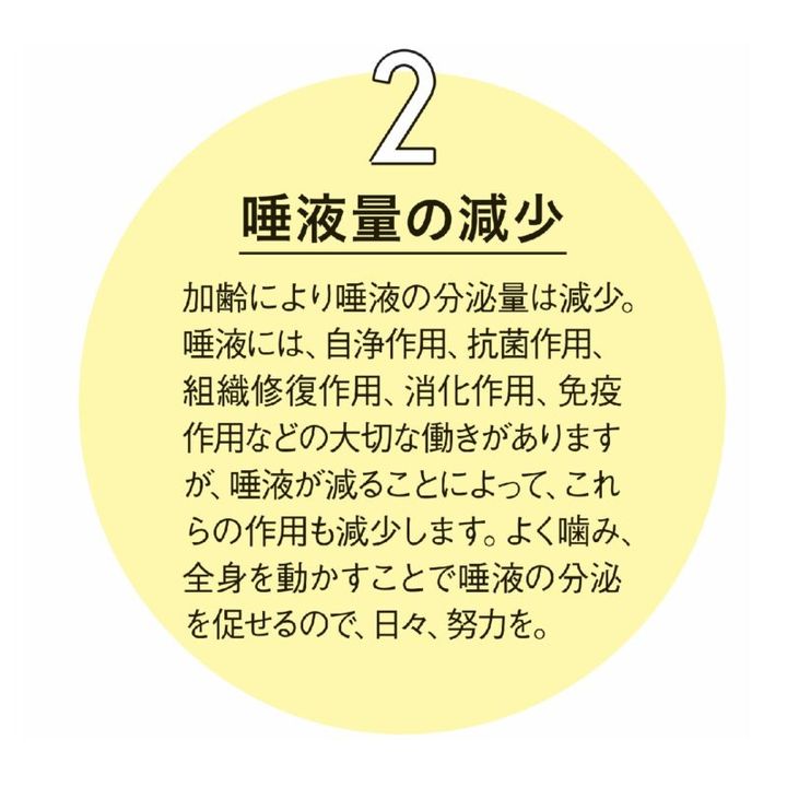 40代からの口腔内の変化②唾液量の減少