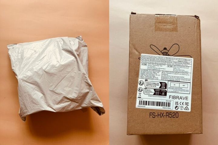 ファン付きライト梱包