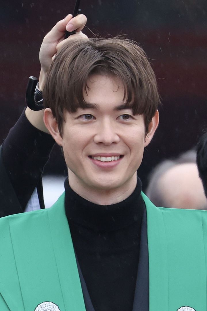 宮沢氷魚（成田山新勝寺「節分会」。千葉県成田市）＝2025年2月2日