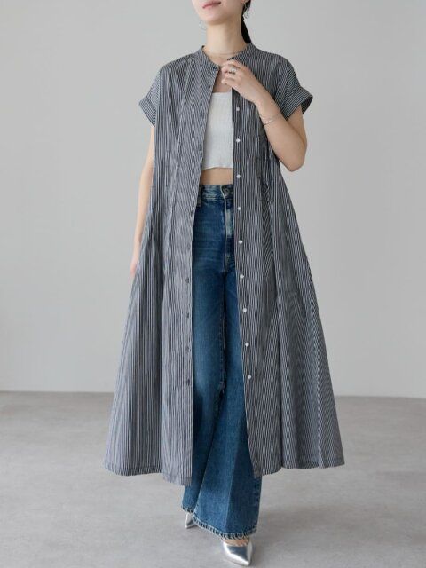 シャツワンピースコーデ4