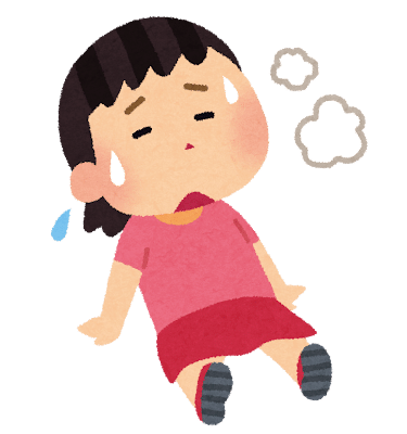 疲れている子供のイラスト（女の子）