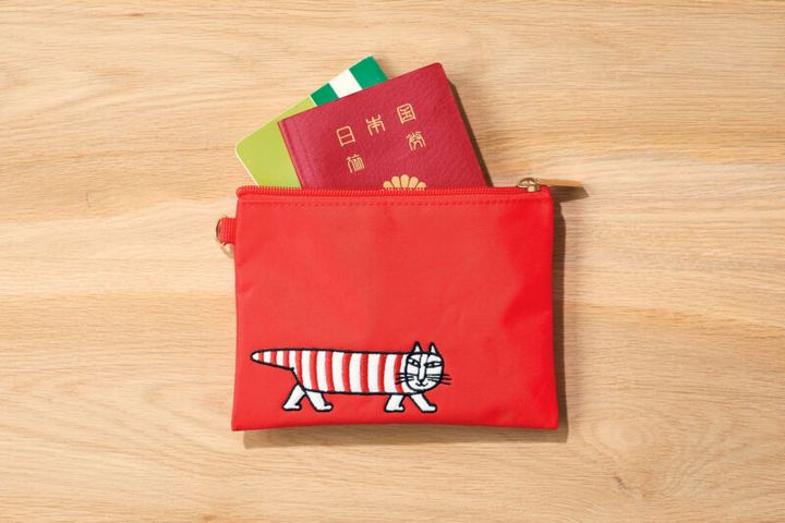 GLOW9月号付録リサ・ラーソン「ねこのマイキー」3連ポーチ 中サイズはオレンジ