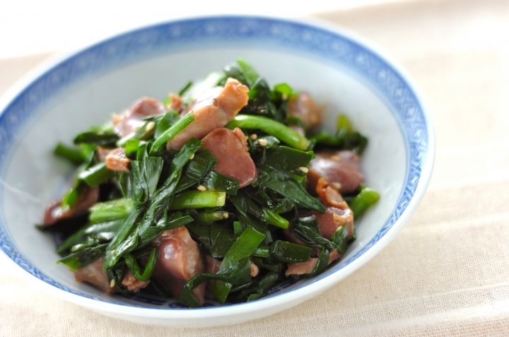 砂肝とニラのオイスターソース和え