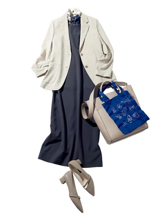 ナチュビのきれいめ夏ワンピ通勤コーデ