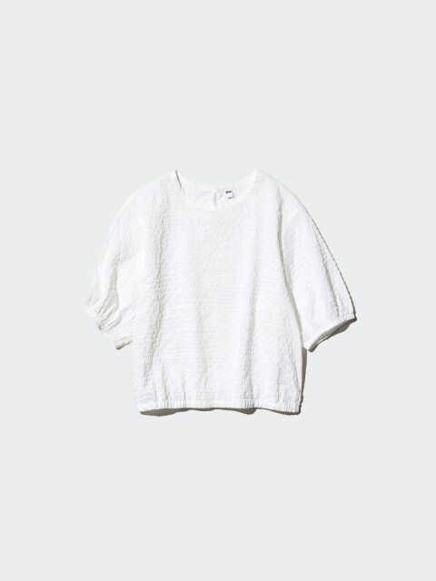 2025ユニクロ夏シアサッカーブラウス