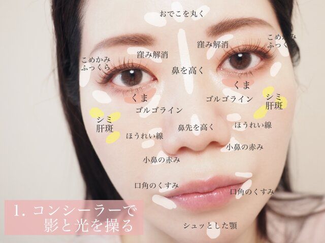 コンシーラーで影と光を操る