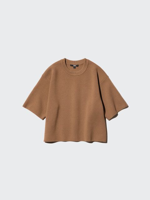 ウォッシャブルミラノリブセーター半袖