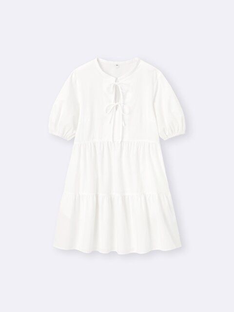 GUのコットンティアードミニワンピース