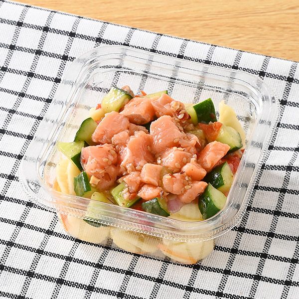 サーモンポキ 彩り野菜＆パスタ