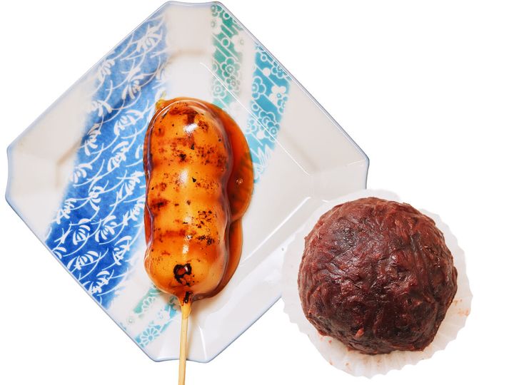 妙蓮寺『三吉野』の「みたらしだんご」、「つぶしおはぎ」