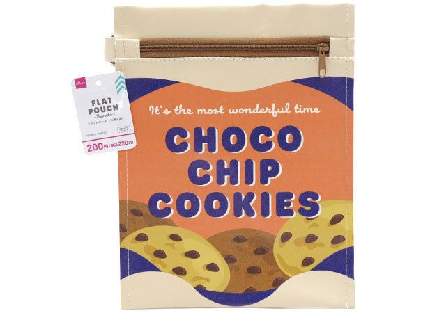 ダイソー フラットポーチ（お菓子柄） 商品タグ