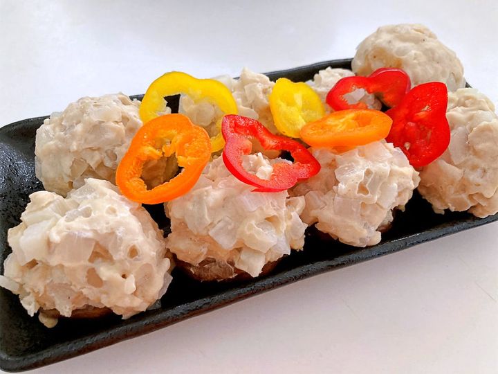 完成したレンチンしいたけ鶏シューマイ