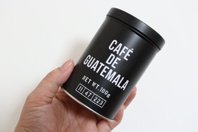 セリアのミニコーヒー缶 丸型プリント