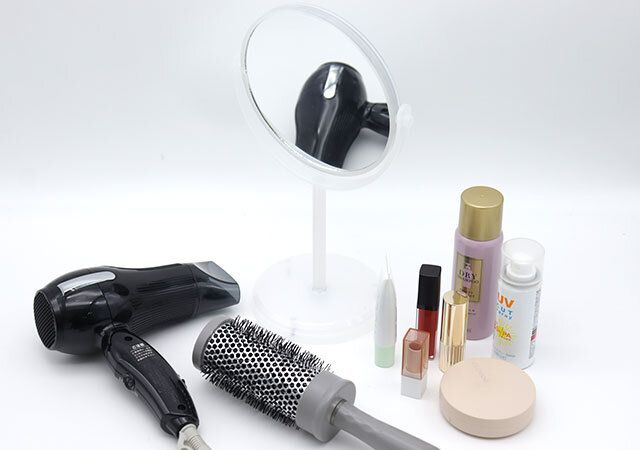 ダイソー 両面卓上ミラー ラウンドクリア 使用例