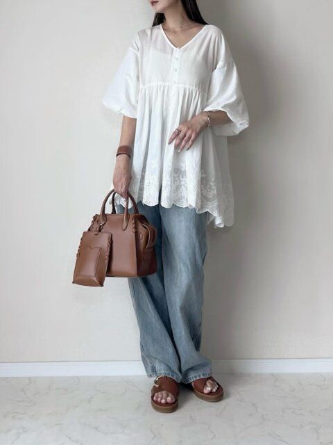 ワイドデニムコーデ1