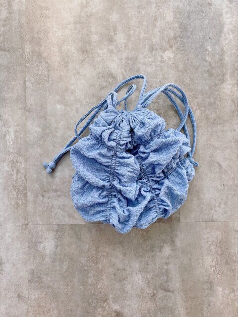 GU シャーリングドローストリングバッグ+E BLUE