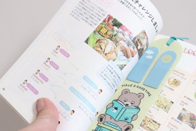 セリア ブックマーク 付箋 30P 本とどうぶつ 使用例