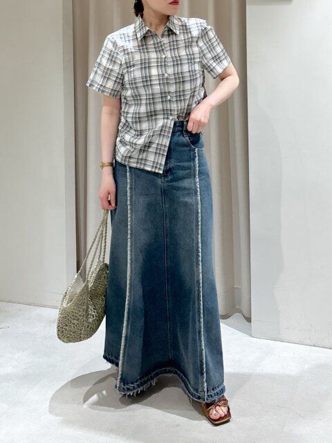 チェックシャツコーデ1