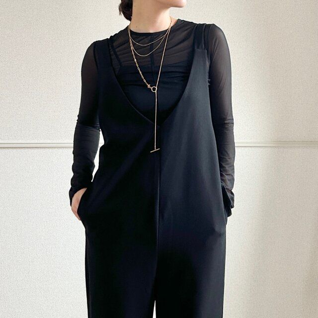 GU カットソーサロペットパンツ BLACK Mサイズ 着用