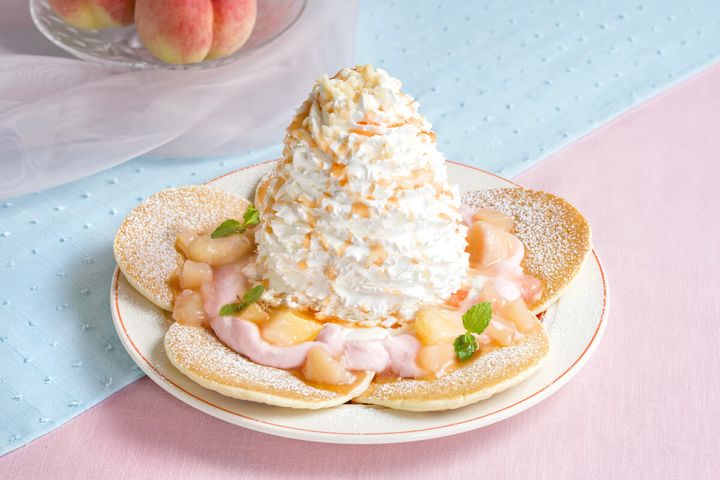 白桃のパンケーキ