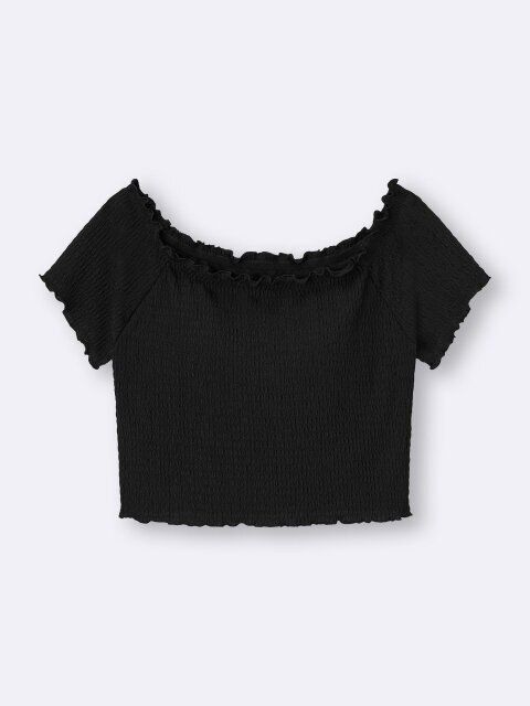 ブラフィールクロップドシャーリングオフショルダーT