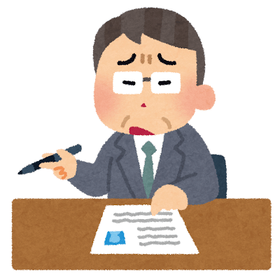 嫌な面接官のイラスト（就職活動）