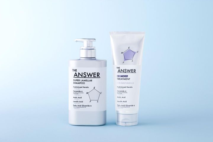 画像: 【THE ANSWER】「スーパーラメラシャンプー& EXモイストトリートメント FOR DAILY DAMAGE」400ml, 220g 各¥1,760（税込・編集部調べ）