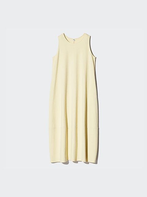 ユニクロ ジャージーバルーンワンピース／ノースリーブ CREAM
