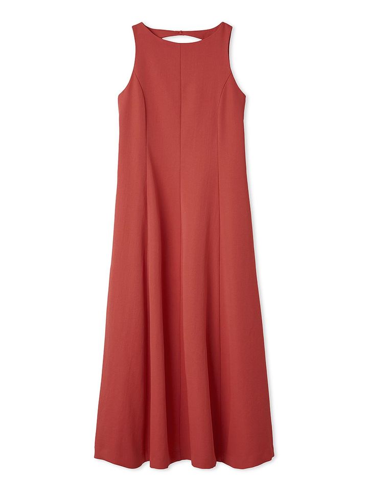 画像: ドライタッチサテンソリッドワンピース（レッド）¥13,970（ミラ オーウェン）