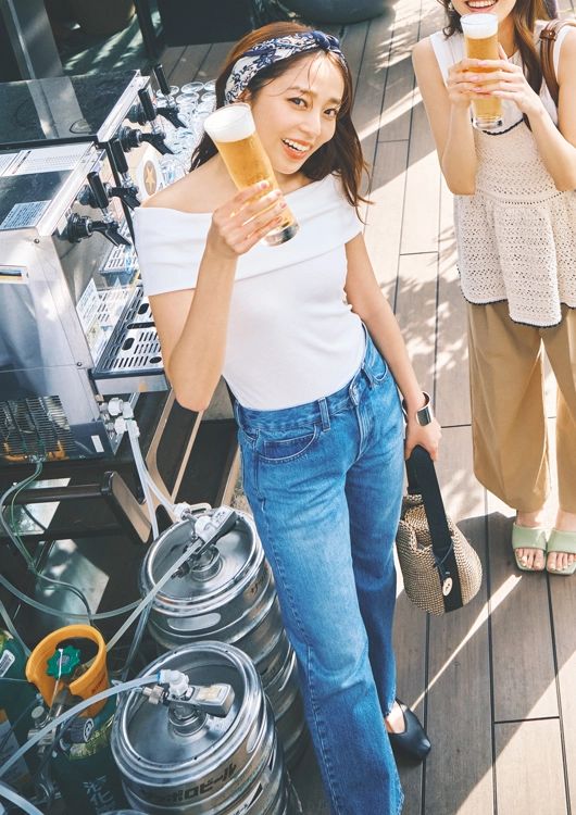 女度高めなデニム休日コーデ