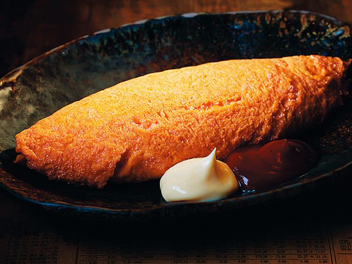 赤坂『まるしげ夢葉家』の「明太子とチーズのオムレツ」