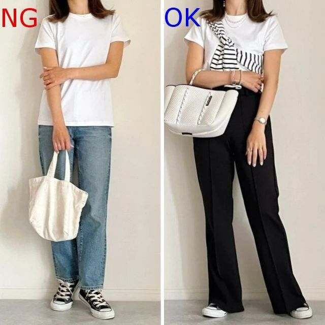 白Tのモノトーンコーデ