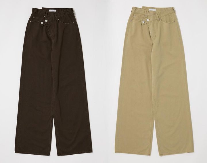 画像: クロスチノワイドストレート（ブラウン/ベージュ）各￥15,180