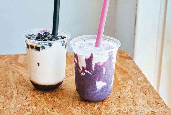 YUNAMI FACTORY BOBAの飲む沖縄ぜんざいと久米島産紅芋ミルク