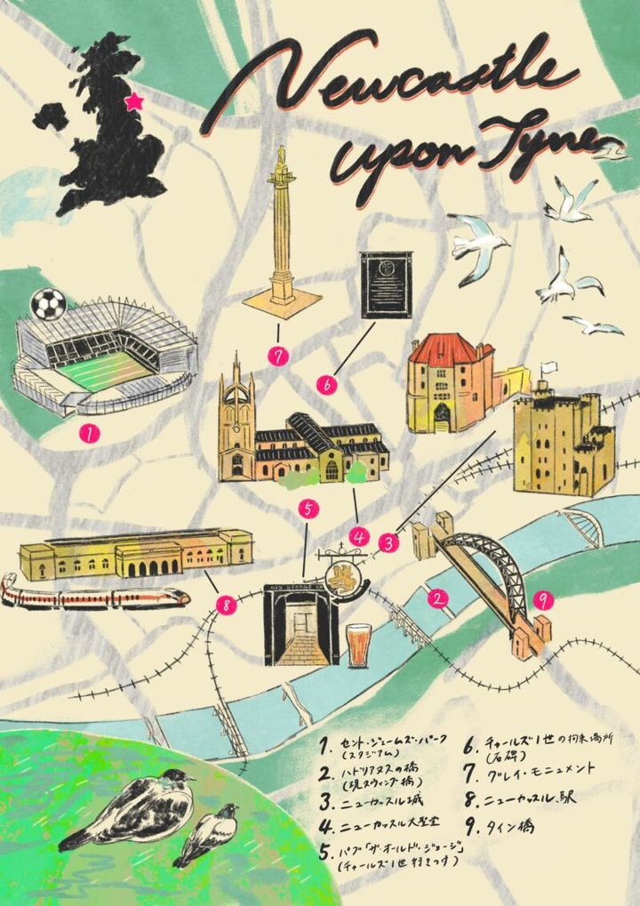 ニューカッスルの地図