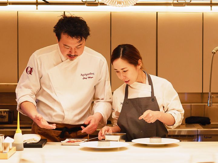 銀座『アマラントス』の宮崎慎太郎シェフ、宮島由香里シェフ