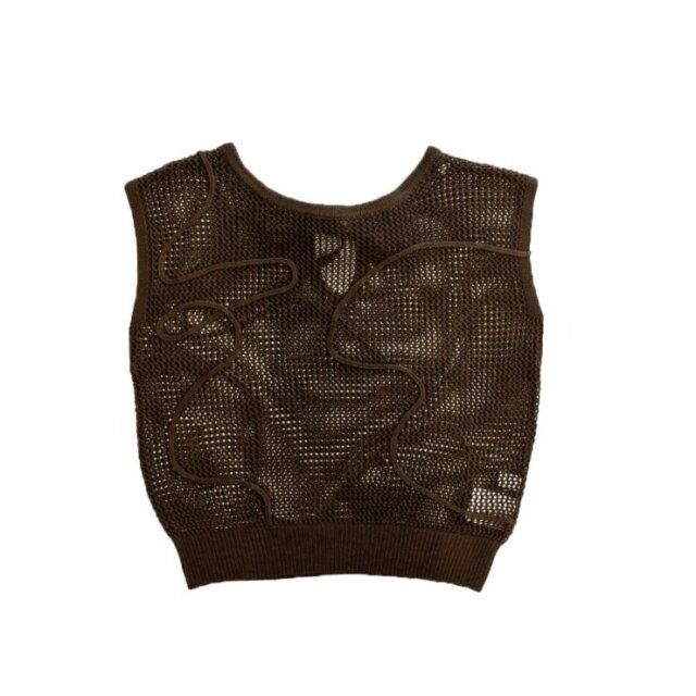 しまむらのコード刺繍メッシュニットプルオーバー