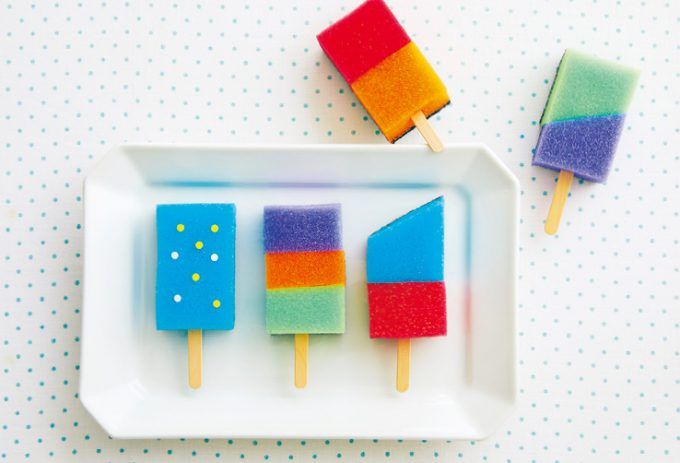 スポンジでアイスのおもちゃを作ろう！ ごっこ遊びも楽しめる「カラフルアイス屋さん」の画像1