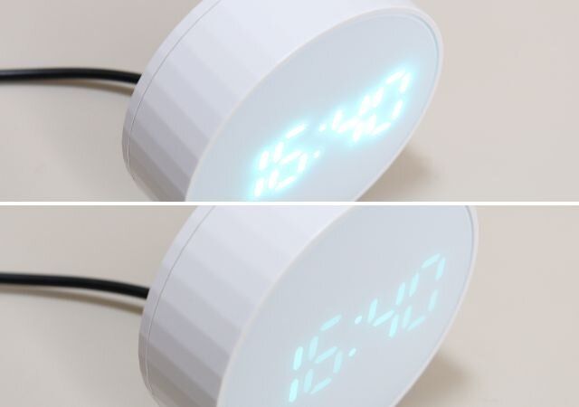 LEDデジタル時計（ラウンド） 明るさ設定