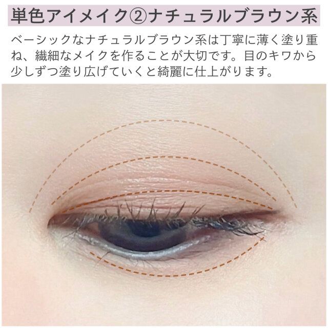 単色アイメイク②ナチュラルブラウン系 解説