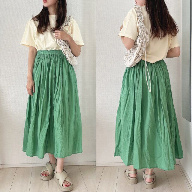 ロングスカート合わせで夏コーデ