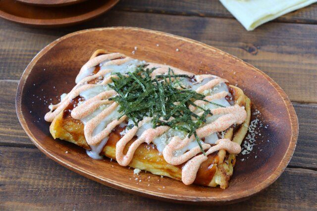 チーズ明太の角たこ焼きの出来上がり。