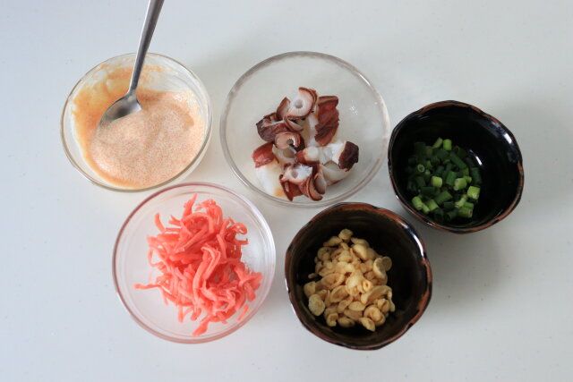 チーズ明太の角たこ焼きの材料