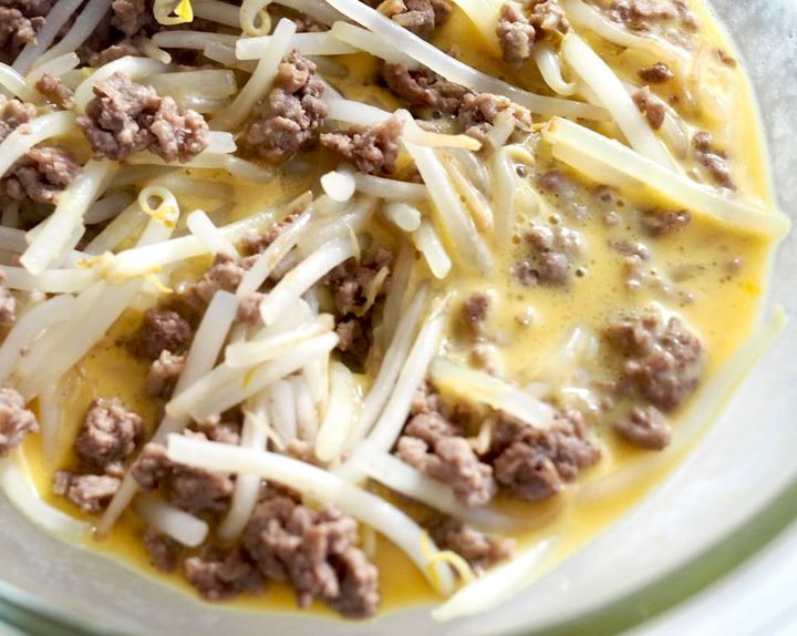 もやしの肉たま焼き